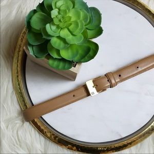 Ralph Lauren Tan Italian Leather Skinny Belt